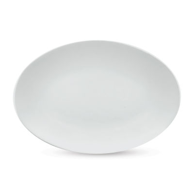 Mayco Earthenware Bisque Serving Platter - Front view of Large Oval platter