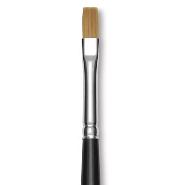 Open in modal - Trekell Synthetic Gold Taklon Brush - Bright, Long Handle, Size 6, close-up