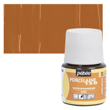 Pebeo Porcelaine 150 Paint - Amber, Transparent, 45 ml bottle (swatch and bottle)