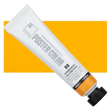 Open in modal - ShinHan Professional Poster Color Paint - Permanent Yellow Deep, 40 ml tube and swatch