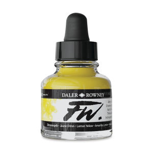 Daler-Rowney FW Acrylic Water-Resistant Artists Ink - 1 oz, Lemon Yellow