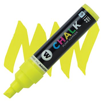 Open in modal - Molotow Chalk Marker - Neon Yellow 4-8 mm marker and swatch