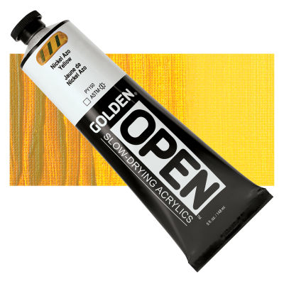 Golden Open Acrylics - Nickel Azo Yellow, 5 oz, Tube with Swatch