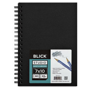 Blick Wirebound Sketchbook - 10'' x 7'', Wire Bound, 80 Sheets. Front of sketchbook
