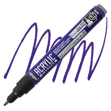 Open in modal - Pebeo Acrylic Marker - Violet, 0.7 mm, Fine Nib marker and swatch
