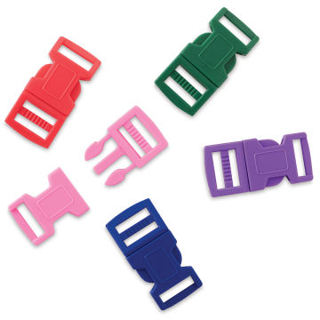 John Bead Craft Paracord Buckles - Set of 15 mm assorted color buckles with one detached