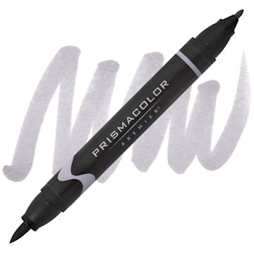Open in modal - Prismacolor Premier Dual-Ended Brush Tip Marker - Warm Grey 50% (marker and swatch)