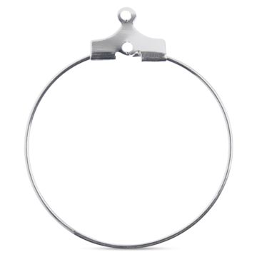 Open in modal - John Bead Must Have Findings Earring Hoops - Medium, Pkg of 12, Silver, 25 mm Dia.