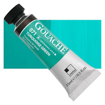 Open in modal - ShinHan Professional Designers Gouache - Turquoise Green, 15 ml tube and swatch