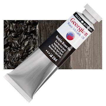 Open in modal - Georgian Water Mixable Oil - Vandyke Brown Hue, 37 ml tube and swatch