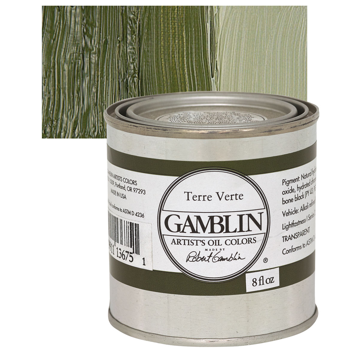 Gamblin artists grade terre verte 8oz (729911136751)