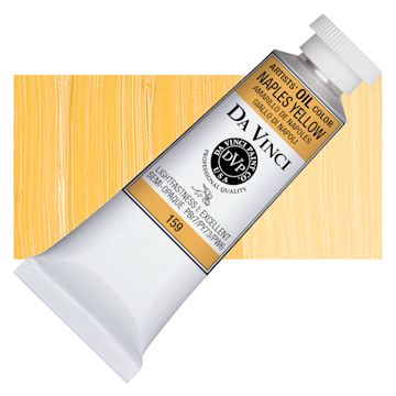 Open in modal - Da Vinci Artists' Oil Color - Naples Yellow, 37 ml Tube and swatch