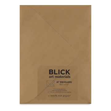 Open in modal - Blick Cards and Envelopes - A7 Envelope, Antique Gold, 5-1/4" x 7-1/4", Pkg of 10, front of packaging