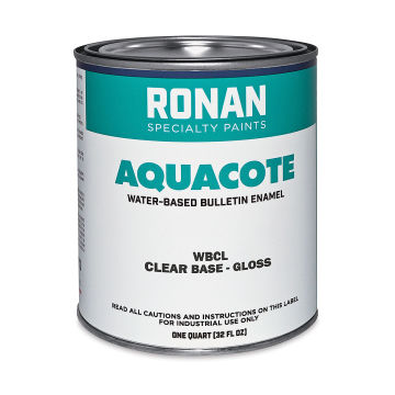 Ronan Aquacote Water-Based Acrylic Colors - Front of can of Clear Base Gloss
