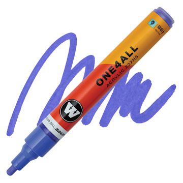 Open in modal - Molotow One4All Acrylic Marker - 4 mm Tip, Viola, Bullet Tip, swatch and marker