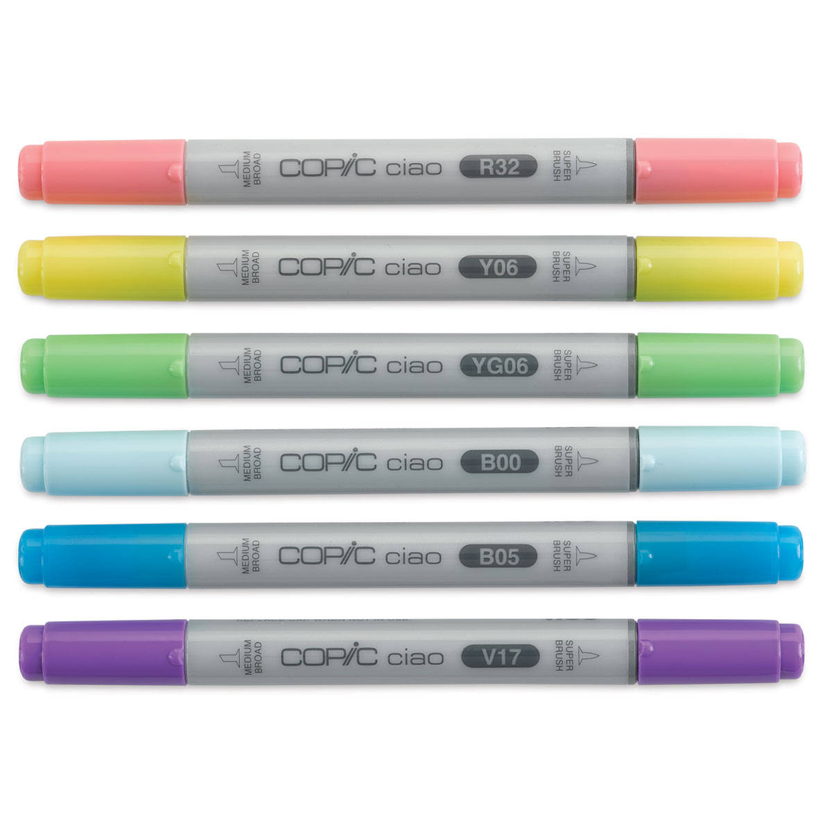 Copic Sketch Marker, Oval Shaped Barrel, Medium Broad and Super Brush Nibs,  YG06 Yellowish Green (YG06-S)