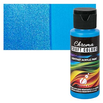 Open in modal - Chroma Craft Colors Acrylic Paint - Metallic Under the Sea, swatch and bottle