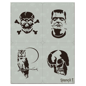 Stencil1 Multipack Stencil - Halloween, Set of 4, 8-1/2" W x 11" L