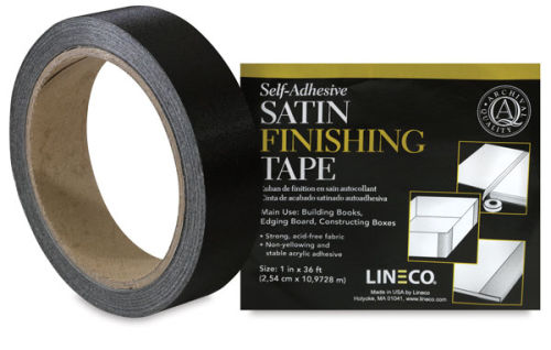 1-1/4 Self-Adhesive Linen Tape-Black