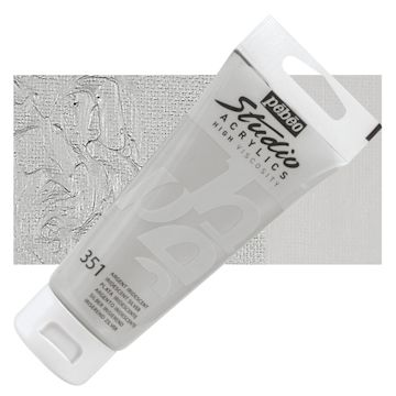 Open in modal - Pebeo High Viscosity Acrylic - Iridescent Silver, 100 ml tube and swatch