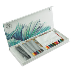 Winsor & Newton Studio Collection Mixed Pencils Set - 45 Pieces (box open to show contents)