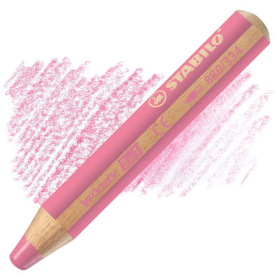 Stabilo Woody 3 in 1 Pencil - Pastel Pink swatch and pencil