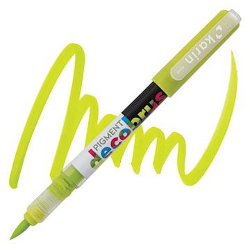 Open in modal - Karin Pigment Decobrush Marker - Sulphur Yellow marker and swatch