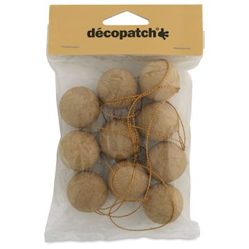 Open in modal - DecoPatch Holiday Paper Mache Ornament - Small Balls, Pkg of 10