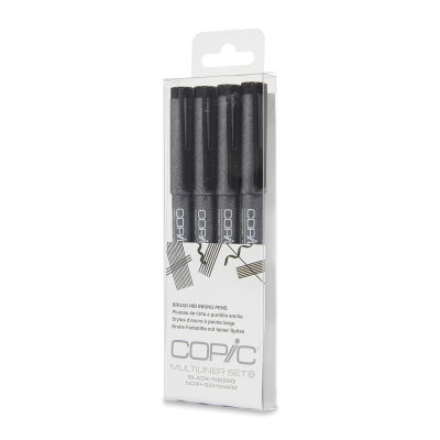 Copic Multiliner Pen - Black, Broad Nibs, Set of 4