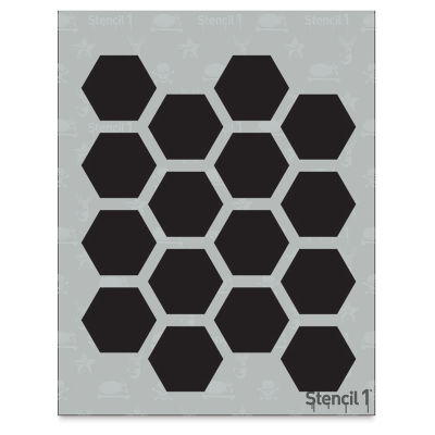 Stencil1 Stencil - Hexagon Stencil, Repeat Pattern, 8-1/2'' x 11''