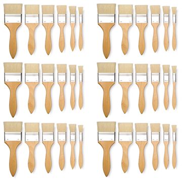 Open in modal - Blick Scholastic White Bristle Brush Class Pack - Gesso, Classpack of 36 Brushes