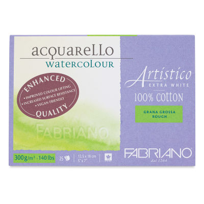 Fabriano Artistico Enhanced Watercolor Block - Extra White, Rough Press, 5" x 7"