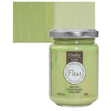 Open in modal - Fleur Chalky Look Paint - Bamboo, 4.4 oz jar and swatch