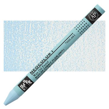 Open in modal - Caran d'Ache Neocolor I Wax Pastel - Light Cobalt Blue Hue pastel and swatch