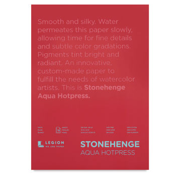 Legion Stonehenge Aqua Watercolor Blocks - Front Cover of 10" x 14" Hotpress Pad