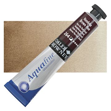 Open in modal - Daler-Rowney Aquafine Watercolor - Vandyke Brown, 8 ml, Tube and swatch