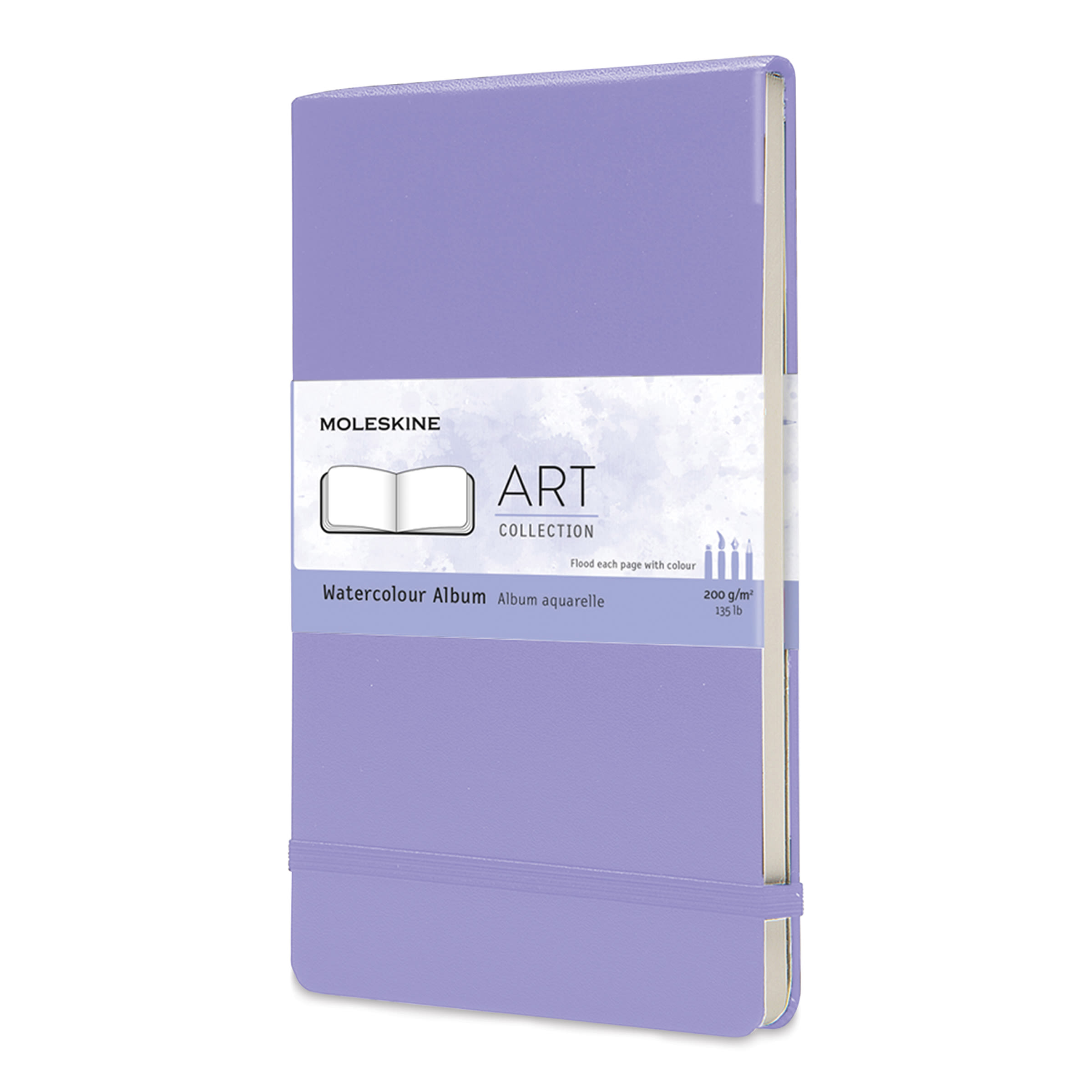 Moleskine Art Collection Watercolor Album - 5" x 8-1/4", Landscape, 72 Pages, Wisteria, front cover