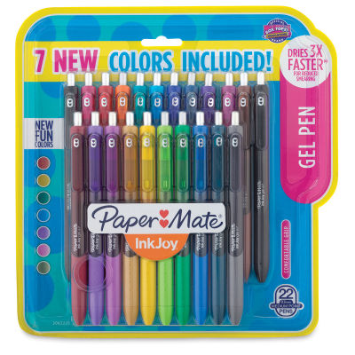 Paper Mate Inkjoy Gel Pen Sets - Front of blister package of Set of 22 colors

