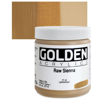 Golden Heavy Body Artist Acrylics - Raw Sienna, 8 oz Jar