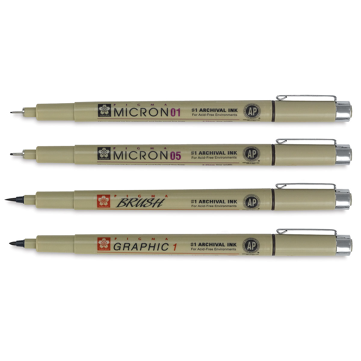 snimamaページ Sakura Pigma Micron, Brush and Graphic Markers - Set of 8