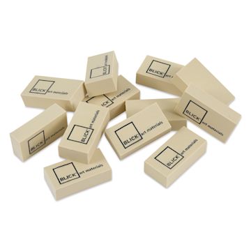 Open in modal - Blick Soap Eraser - Large, 2" x 1" x 1/2", Box of 12, erasers laid out