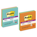 Post-it Super Sticky Notes - 4" x 4", World of Color Collection, Lined, Pkg of 3