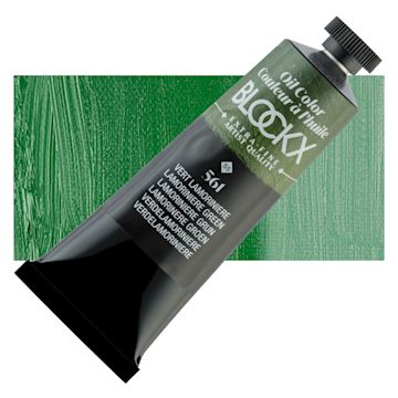 Open in modal - Blockx Artist Oil Color - Lamoriniere Green, 35 ml tube and swatch