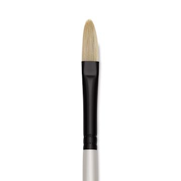 Open in modal - Robert Simmons Simply Simmons Chungking Hog Bristle Brush - Filbert, Long Handle, Size 4 close up