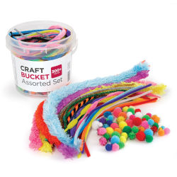 Craft Bucket Assorted Set (filled with pom poms and pipe cleaners)
