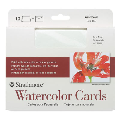 Strathmore Watercolor Cards and Envelopes - Greeting, Box of 10 (front of package)