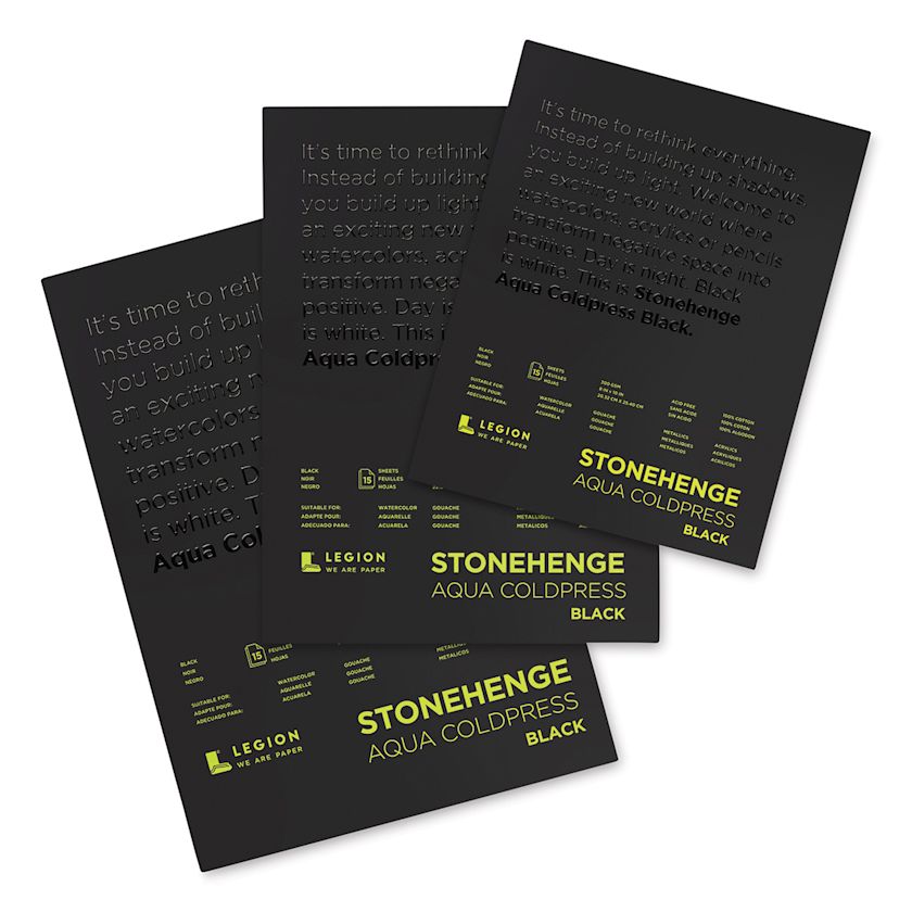 Legion Stonehenge Aqua Black Watercolor Paper Pads BLICK Art Materials
