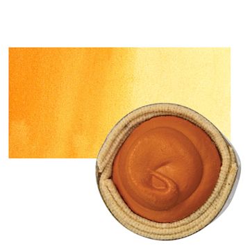Open in modal - Beam Paints Watercolor Paintstone - Pumpkin Orange stone and swatch