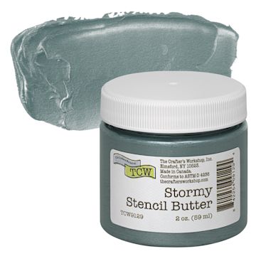 Open in modal - Stencil Butter Acrylic Paint - Stormy, 2 oz, Jar and swatch