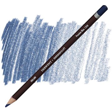 Open in modal - Derwent Coloursoft Pencil - Prussian Blue pencil and swatch